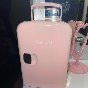 Pink skin care fridge